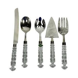 Shannon Crystal Designs of Ireland 5-PC Crystal and Silver Elegant Serving Set